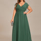 Plus Size Chiffon Pleated A-Line Back Cutout Bridesmaid Dress