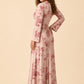 Floral Satin Charmeuse Plus Size Bridesmaid Dress with Elegant Peony Print Bridesmaid Gown Style