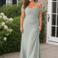 Plus Size Off Shoulder Ruched Bridesmaid Dress with Statement Back Bow