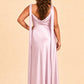 Flattering Plus Size Bridesmaid Dress with Asymmetric Neck and Draped Elegance
