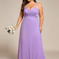 Plus Size Draped Back Criss-Cross Chiffon A-Line Bridesmaid Dress