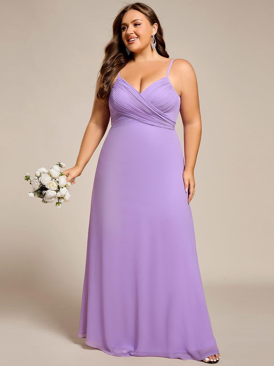 Plus Size Draped Back Criss-Cross Chiffon A-Line Bridesmaid Dress