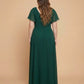 Avenleigh Graceful Plus Size Chiffon A-Line Bridesmaid Gown with Flowing Skirt - N0332