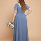 Avenleigh Plus Size Romantic A-Line Chiffon Bridesmaid Dress for Formal Wedding Events - N0336
