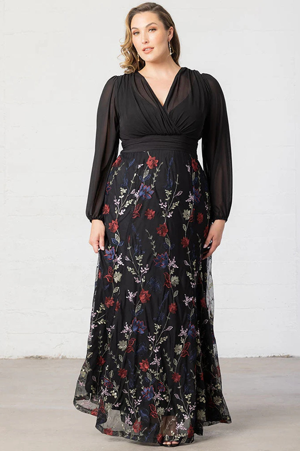 Isabella Embroidered Mesh Gown