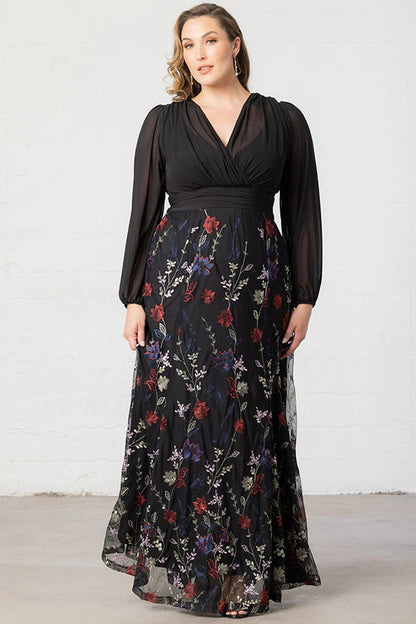 Isabella Embroidered Mesh Gown