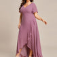 Plus Size Elegant Lotus Sleeves Chiffon Bridesmaid Dress