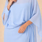Flowy Sheer Cape Bridesmaid Dress Cuff Slit Design