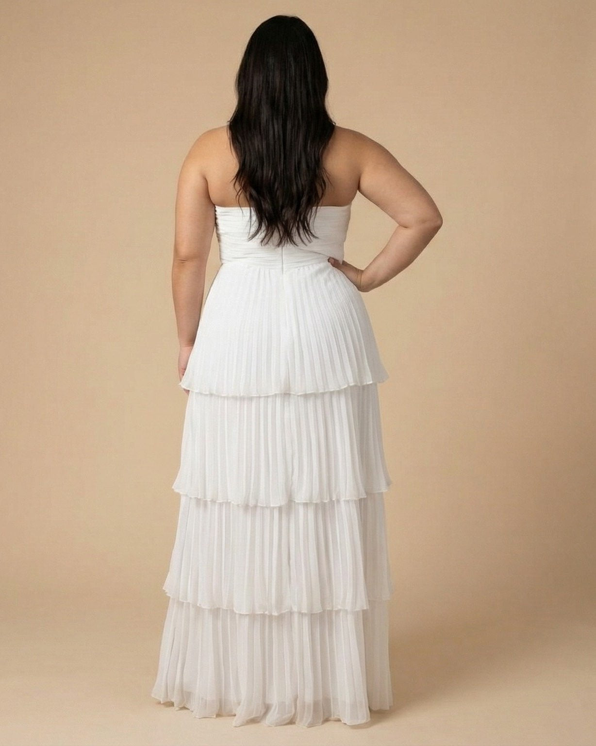 Chantarae Plus Size Elegant Chiffon Bridesmaid Dress with Flowing Silhouette for Wedding -N0371