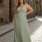 Silvarelle Elegant Plus Size Sheath Bridesmaid Dress with Chiffon for Wedding Party -N0363