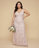 Silvarelle Romantic Floral Burnout Lace Plus Size Bridesmaid Dress for Weddings - N0352