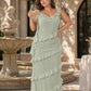 Plus Size Ruffle Maxi Bridesmaid Dress with Flowy Silhouette for Weddings and Formal Events