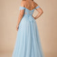 Plus Size A-Line Tulle Bridesmaid Dress with Ruched Slit Detail