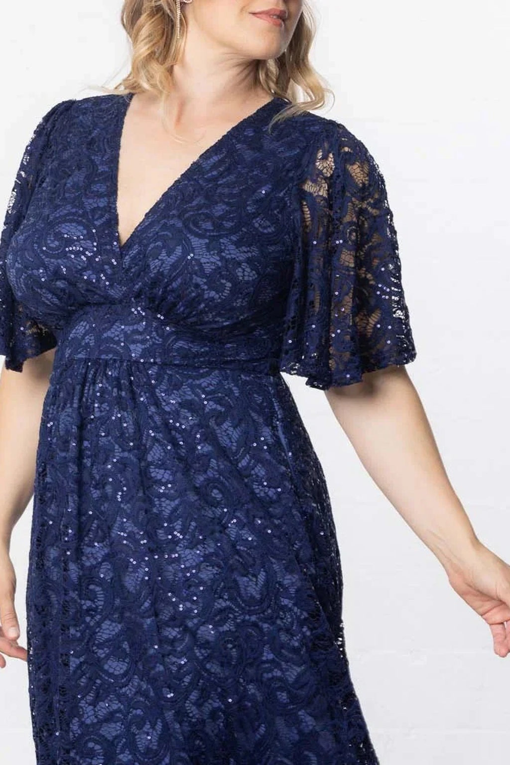 Starry Sequined Lace Cocktail Dress