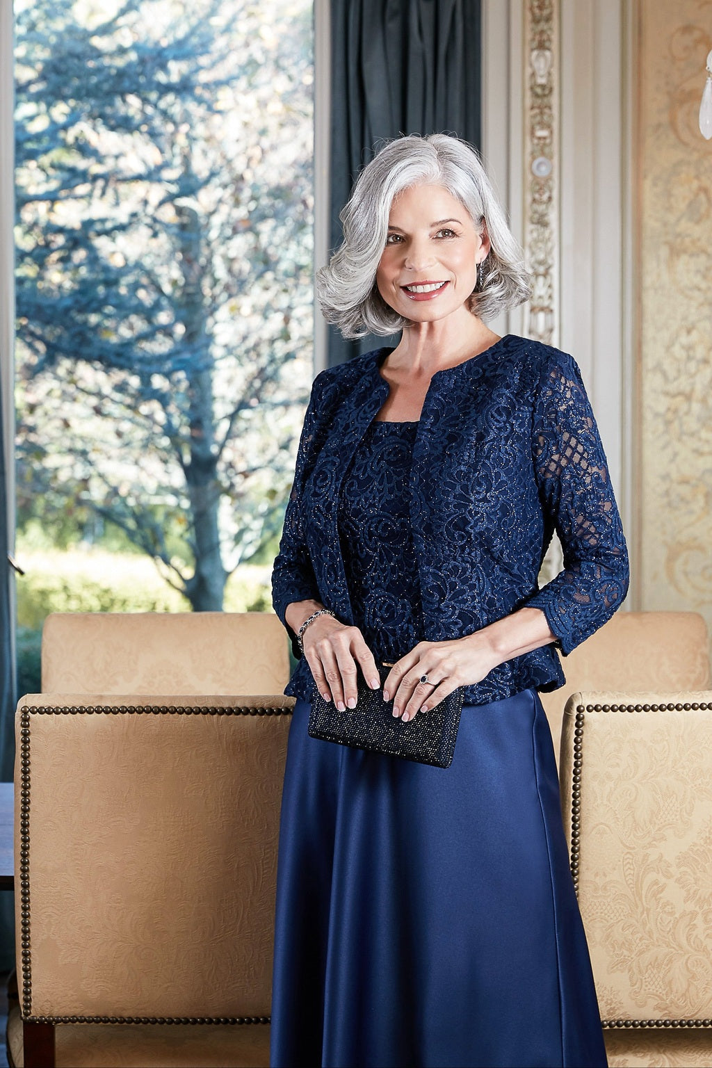Plus Bethany Glitter Lace Jacket Dress