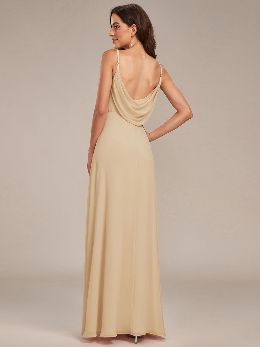 Plus Size Draped Back Criss-Cross Chiffon A-Line Bridesmaid Dress