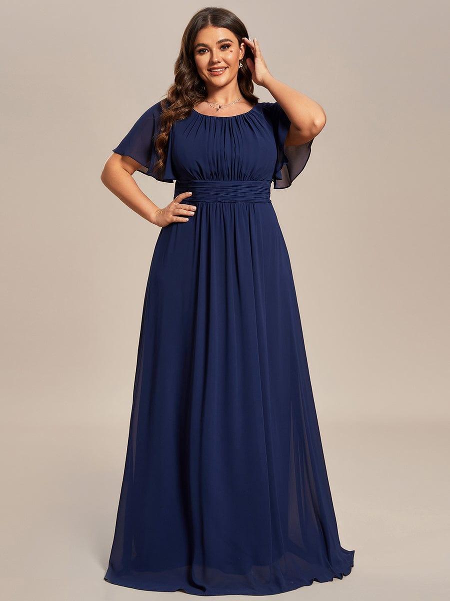 Plus Size Simple Chiffon Pleated A-Line Bridesmaid Dress
