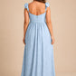 Plus Size A-Line Bridesmaid Dress with Floral Burnout Fabric Ruched Bodice and Slit Detail