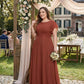 Avenleigh Timeless Chiffon A-Line Plus Size Bridesmaid Dress Ruched Waist - N0331