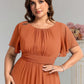 Plus Size Simple Chiffon Pleated A-Line Bridesmaid Dress