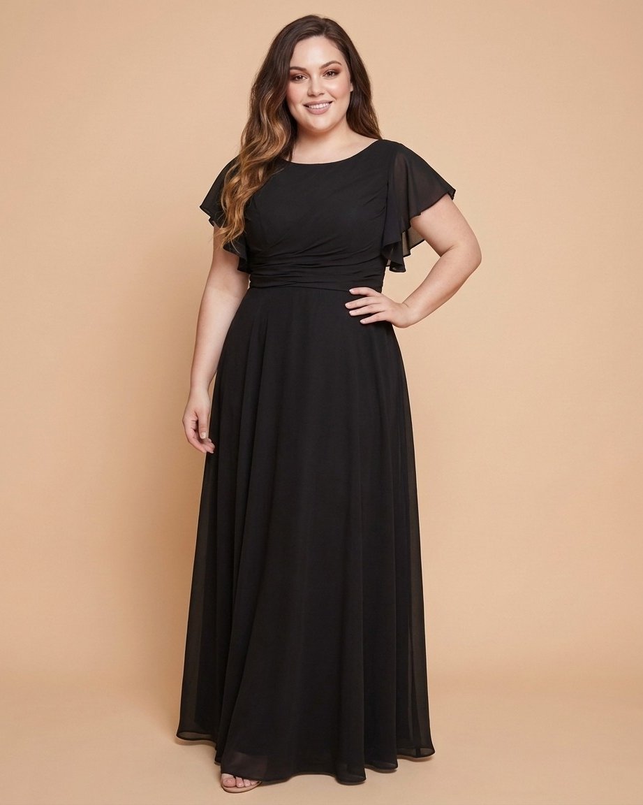 Avenleigh Plus Size Classic A-Line Chiffon Formal Bridesmaid Dress for Wedding Look - N0343