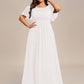 Plus Size Printed Chiffon Pleated Maxi Wedding Guest Dress