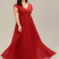 Plus Size Chiffon Pleated A-Line Back Cutout Bridesmaid Dress