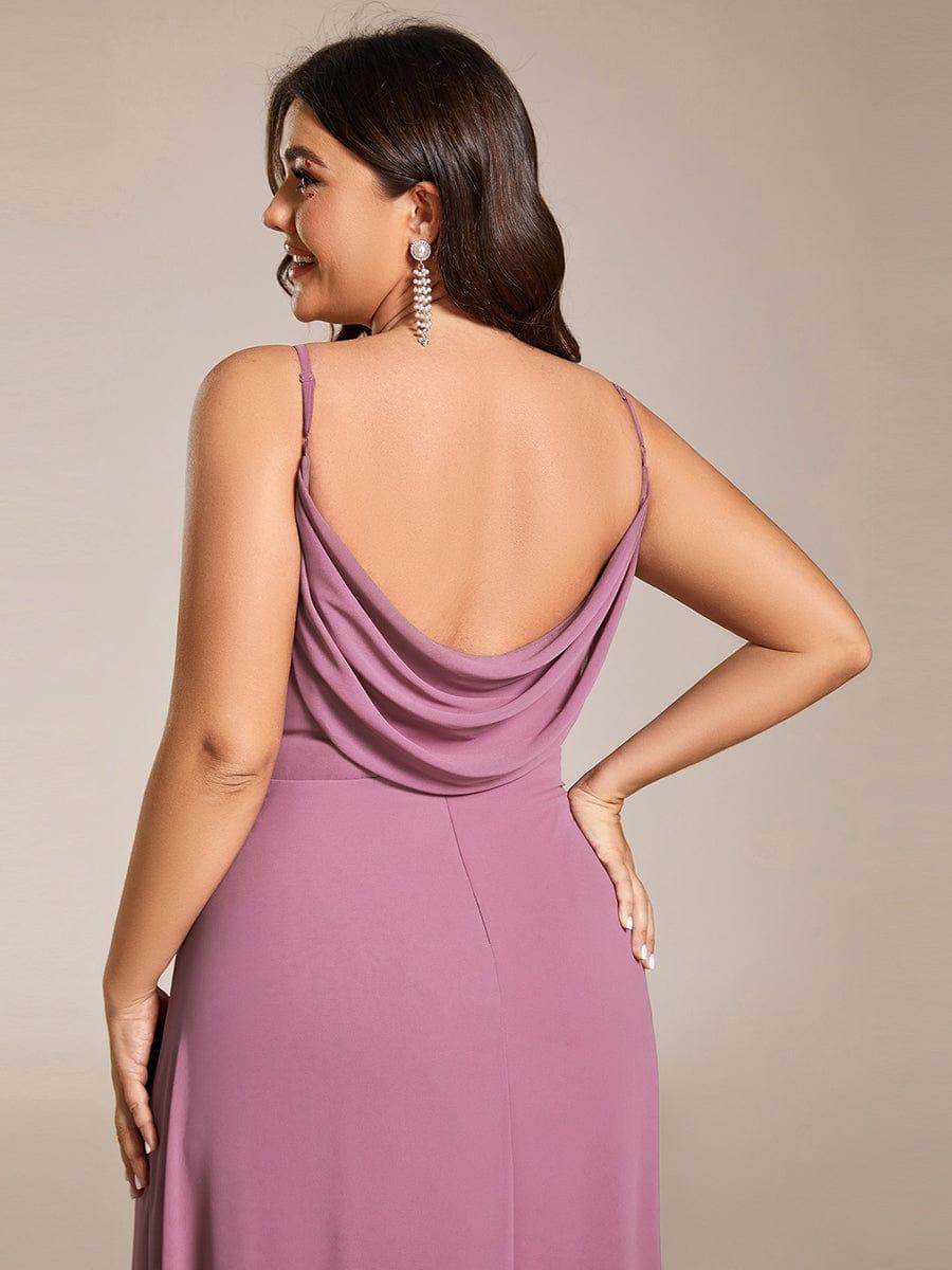 Plus Size Draped Back Criss-Cross Chiffon A-Line Bridesmaid Dress