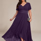Plus Size V-Neck Rhinestone Waist Chiffon Maxi Formal Evening Dress