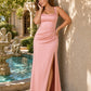 Plus Size Mermaid Bridesmaid Dress with Ruched Waist Detail and Elegant Open Back Design