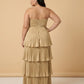 Chantarae Plus Size A Line Satin Strapless Evening Gown for Curvy Bridesmaid Wedding Prom Formal Partyn -N0385