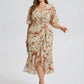 Plus Size Printed Mermaid Chiffon Wedding Guest Dress