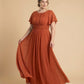 Petaline Minimalist Plus Size Bridesmaid Dress with Soft Pleats for Wedding N0325