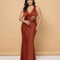 Silvarelle Romantic Sheath Stretch Satin Plus Size Bridesmaid Dress with V-Neck for Weddings - N0361