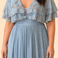 Plus Size Embroidered Polka Dot Ruffle A-Line Bridesmaid Dress