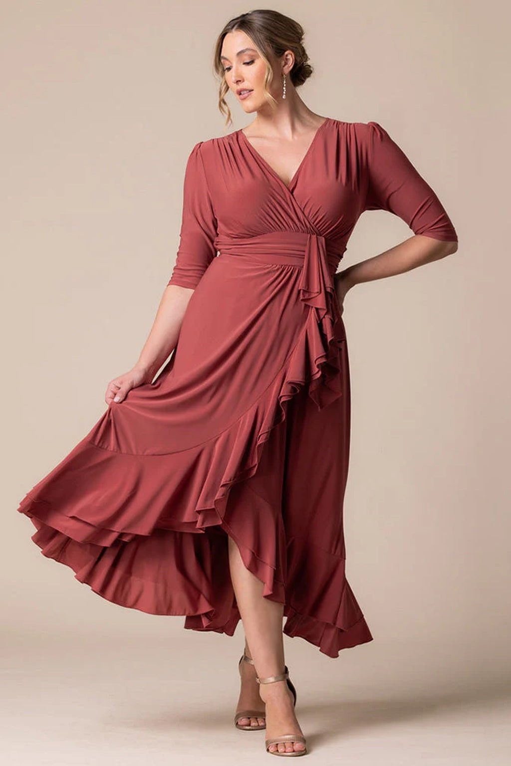 Veronica Ruffled Evening Gown
