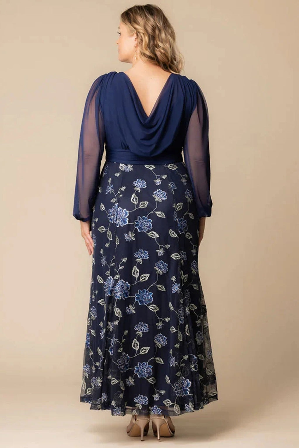 Isabella Embroidered Mesh Gown