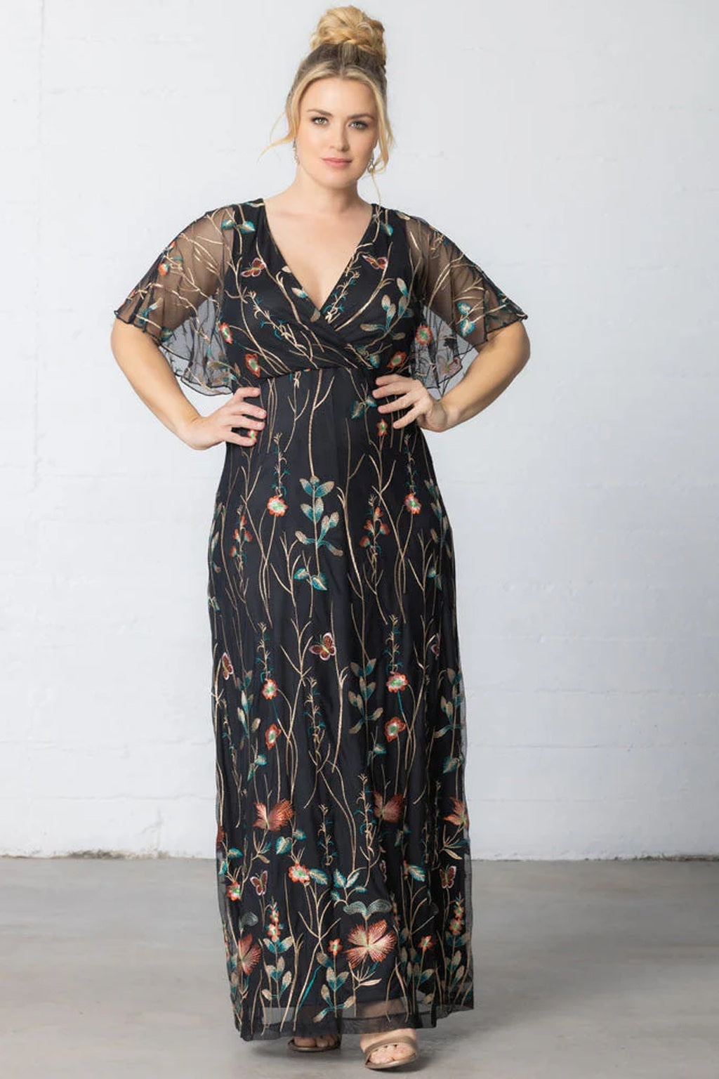 Embroidered Elegance Evening Gown