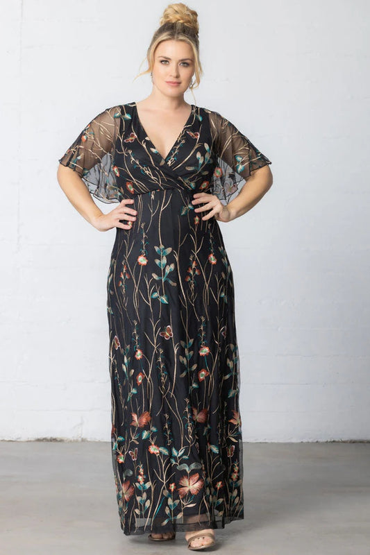Embroidered Elegance Evening Gown