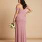 Elanthia Plus Size Romantic Sheath Bridesmaid Dress with Off Shoulder for Wedding -N0347