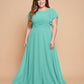 Avenleigh Plus Size Elegant A-Line Chiffon Bridesmaid Dress with Flowing Skirt -N0334