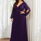 Stylish Plus Size Chiffon Formal Evening Dresses with Long Lantern Sleeves