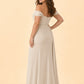 Plus Size Mermaid Bridesmaid Dress with Corset Bodice and Slit