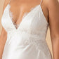 Plus Size V-Neck Wedding Dress with Delicate Lace Applique and Stunning Backless Bridal Gown