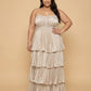 Chantarae Plus Size A Line Bridesmaid Dress Sweetheart Neckline Tiered Ruffle for Wedding Prom Evening Party - N0481