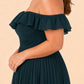 Elegant A Line Maxi Bridesmaid Dress Pleated Tiered Off Shoulder Design
