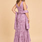 Scarvelle Plus Size Elegant Strapless Floral Evening Gown with Romantic Volume for Weddings and Gala Events