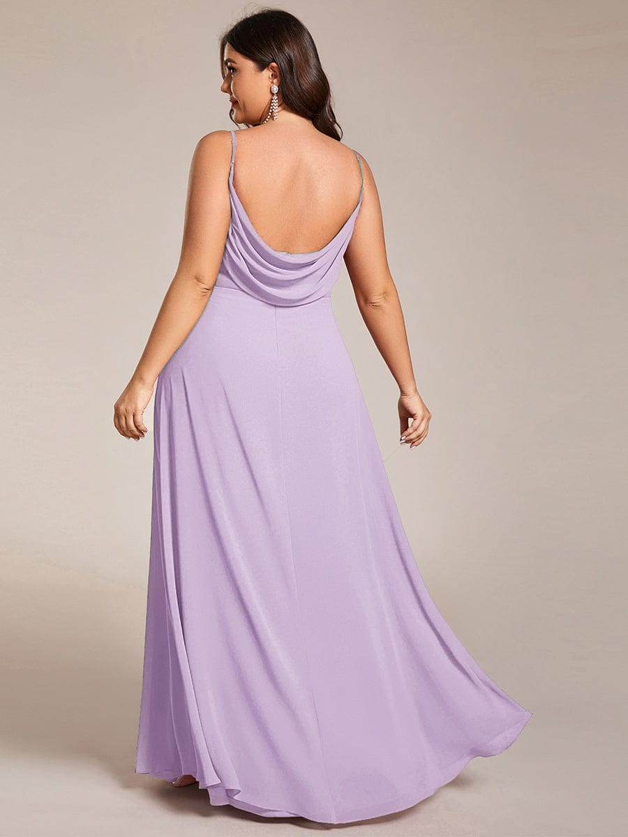 Plus Size Draped Back Criss-Cross Chiffon A-Line Bridesmaid Dress