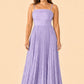 Plus Size Strapless Floral Burnout A-Line Bridesmaid Dress with Pleated Skirt