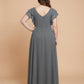 Avenleigh Plus Size Classic A-Line Chiffon Formal Bridesmaid Dress for Wedding Look - N0343